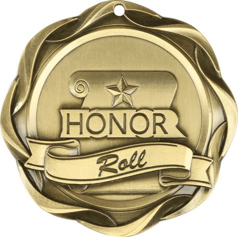 Fusion Honor Roll Themed Medal - AndersonTrophy.com Manifesting 2024, Neck Ribbon, Honor Roll, Uni Life, Gold Engraving, Gold Medal, Sports Theme, Plate Size, Colleges And Universities