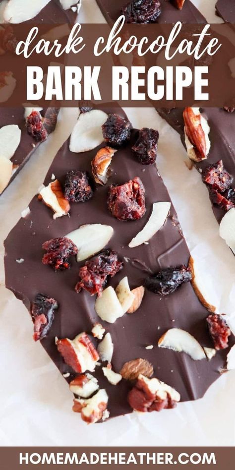 Chocolate Bark Recipes, Bark Recipes Easy, Christmas Bark Recipes, Bark Recipes, Dark Chocolate Bark, Healthy Dark Chocolate, Fruit Plus, Chocolate Bark Recipe, Chocolate Slabs