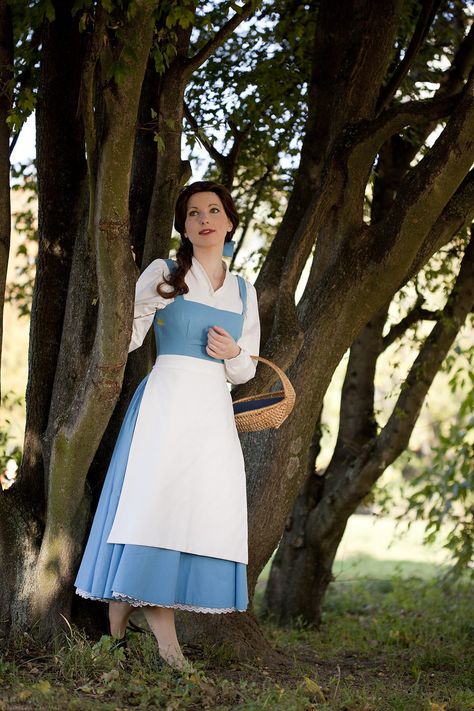 Belle Village Dress, Belle Photoshoot, Disney Broadway, Princess Shoot, Dapper Disney, Belle Blue Dress, Village Dress, Disney Photoshoot, Blue Cosplay