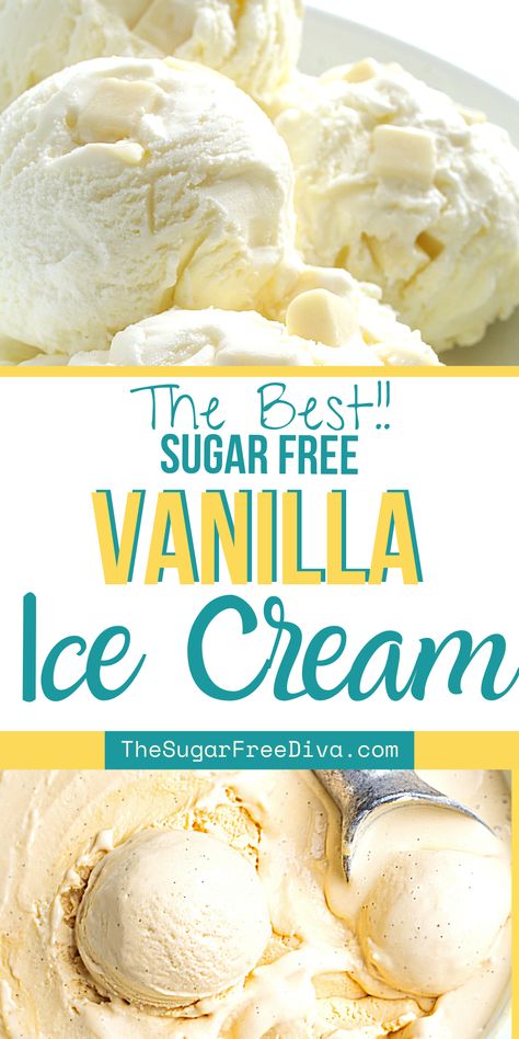 Make this tasty sugar free vanilla ice cream recipe for dessert, snack, or even for a party, barbecue or gathering. Perfect homemade diy idea for summer, holidays, or any time! Keto I E Cream Recipes, Homemade Ice Cream Recipes Healthy, Lowfat Homemade Ice Cream, Splenda Ice Cream Recipes, Homemade Ice Cream Sugarfree, Keto Ice Cream Recipes Easy Heavy Cream, Diy Keto Ice Cream, Sugar Free Frozen Desserts, Clean Ice Cream Recipe