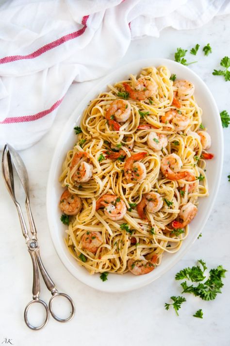 Shrimp Scampi Linguini | aberdeenskitchen.com Creamy Shrimp Scampi Linguini, Linguine With Shrimp Scampi, Shrimp Scampi With Linguini, Shrimp Scampi Linguini, Scampi Shrimp, Copycat Cheesecake Factory Shrimp Scampi Linguine, White Wine Lemon Butter Sauce Pasta Shrimp Linguine, Italian Shrimp, Linguini Pasta