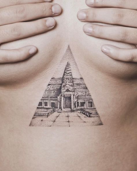 Angkor Wat temple from Cambodia. My hometown 🇰🇭 Ankor Watt Tattoos, Khmer Tattoo Cambodia, Angkor Wat Tattoo, Cambodia Tattoo, Tattoo Khmer, Cambodian Tattoo, Khmer Design, Khmer Tattoo, Body Tattoo Design