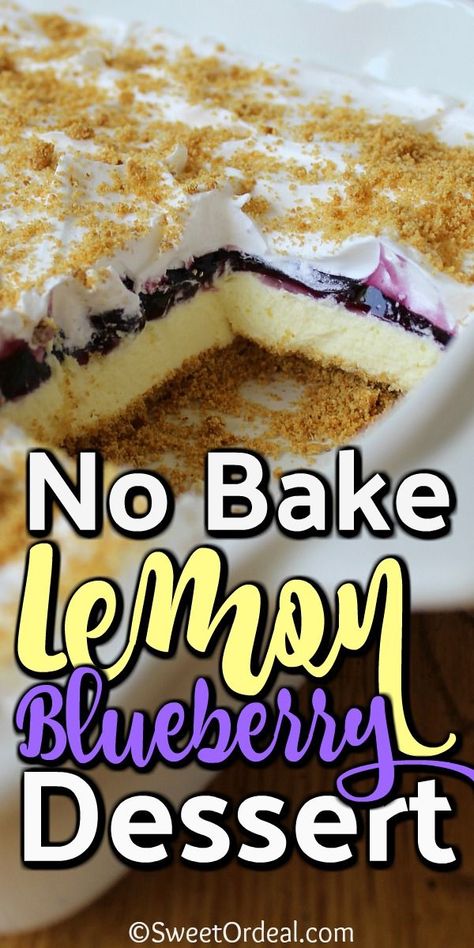 Blueberry Desserts Recipes, No Bake Lemon, Dessert Oreo, Torte Cupcake, Lemon Dessert Recipes, Blueberry Desserts, Desserts For A Crowd, Blueberry Recipes, Diet Vegetarian