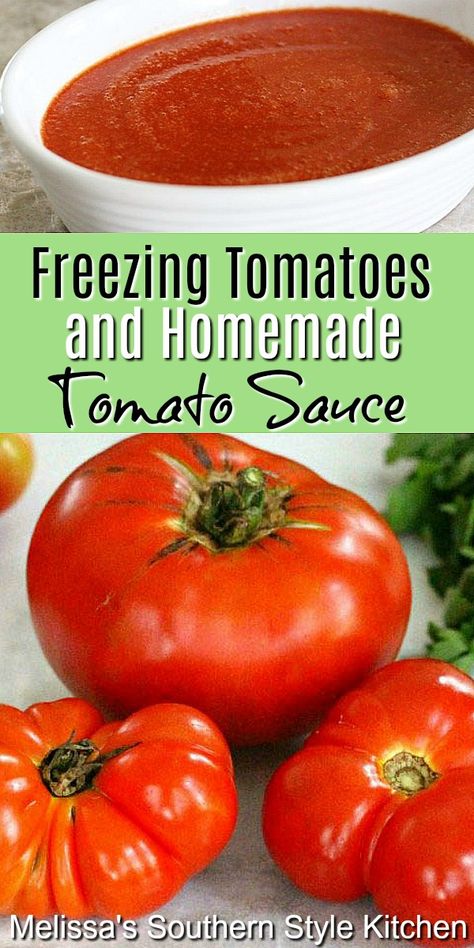 Freezing Tomato Sauce, Fresh Tomato Sauce Homemade, Freezer Tomato Sauce, Freezing Cherry Tomatoes, How To Make Tomato Sauce, Freezing Tomatoes, Homemade Pizzas, Italian Tomato Sauce, Fresh Tomato Recipes