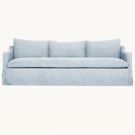 Coastal Living Room Sofa, Living Room Ideas Blue Sofa, Dusty Blue Couch Living Room, Pale Blue Sofas, Light Blue Velvet Sofas, Coastal Couch, Light Blue Velvet Sofa, Light Blue Couch, Coastal Living Rooms Sofas