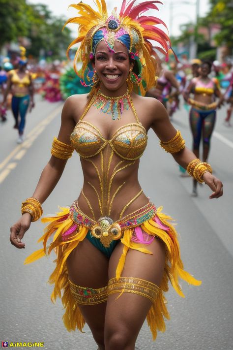 Brazilian Outfits Traditional, Carnival Outfit Brazil, Brazil Festival Rio Carnival, Brazil Carnival Outfit, Rio Carnival Outfit, Caribbean Carnival Outfits, Carnaval Outfit Brazil, Brazil Carnival Costume, Trinidad Carnival Costumes