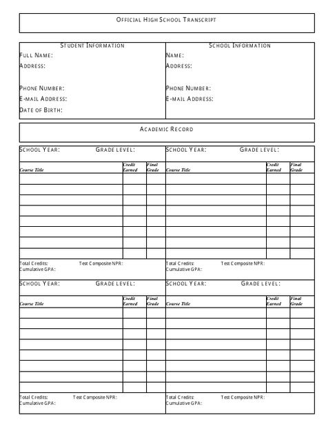 Teacher Checklist Template, High School Transcript Template, Transcript Template, Homeschool Transcripts, Teacher Checklist, High School Transcript, Daily Schedule Template, Homeschool Supplies, School Health