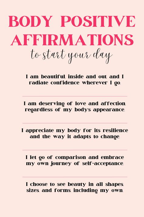 body positivity Affirmation Body Love, Body Positive Affirmation Cards, Body Positivity Affirmation Cards, Affirmation For Positive Body Image, Love Myself Affirmations Positive, Body Confident Quote, Body Positive Affirmation Quotes, Body Affirmations Positive, Pretty Affirmations