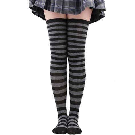 PRICES MAY VARY. 🟥【Soft & Comfortable】This striped knee high socks is made of high quality polyester fiber,which is breathable and comfortable,feels smooth and soft,with good sweat absorption performance,but without the bulk in your boots,all parts of the socks have good elasticity. 🟩【Over Knee High Socks】These womens striped thigh high socks are suitable for most teens,girls,women,adults.One size is suitable for most people,the tube height is 50cm/19.68inch,the sole length is 18cm/7.08inch,an Striped Thigh High Socks, Striped Knee High Socks, Striped Stockings, Over Knee Socks, Over The Knee Socks, Thigh High Socks, Thigh High Stockings, Girls Stripes, Striped Socks