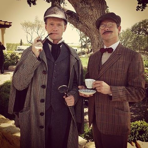 Jim Moriarty, Neil Patrick Harris Family, Sherlock Holmes Costume, Easy Couple Halloween Costumes, David Burtka, Halloween Parejas, Neal Caffrey, Carnaval Costume, Neil Patrick