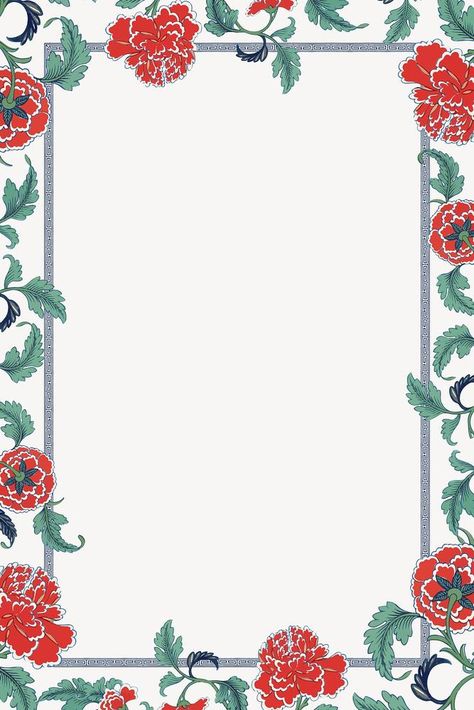 Floral peony flower frame, vintage Chinese graphic vector | premium image by rawpixel.com / Kappy Chinese Frame, Chinese Graphic, Chinese Ornament, Framed Plants, Owen Jones, Creative Background, Awesome Designs, Floral Poster, Chinese Patterns