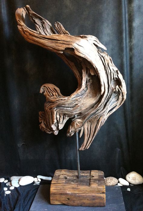 Angle Fish Drift Wood Sculptures, Drift Wood Art, Takken Decor, Driftwood Art Sculpture, Peisaj Abstract, Driftwood Furniture, Driftwood Diy, Driftwood Art Diy, Walker Edison Furniture