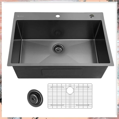 Looking to upgrade your kitchen sink? Check out these 5 clever kitchen sink ideas to enhance your space. From farmhouse styles to modern designs, find the perfect kitchen sink to fit your aesthetic. Whether you're renovating or just looking for a change, these ideas will inspire your next kitchen project. Black Undermount Kitchen Sink, Black Stainless Steel Kitchen, Top Mount Kitchen Sink, Kitchen Technology, Drop In Kitchen Sink, Black Kitchen Sink, Drop In Sink, Bowl Kitchen Sink, Steel Kitchen Sink