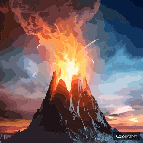 Coloring eruption volcano pictures with game oil painting colorplanet Volcano Drawing, Volcano Pictures, Oil Painting App, Erupting Volcano, Hawaiian Art, Starry Nights, Pretty Pics, Mystical Art, Amazing Art Painting