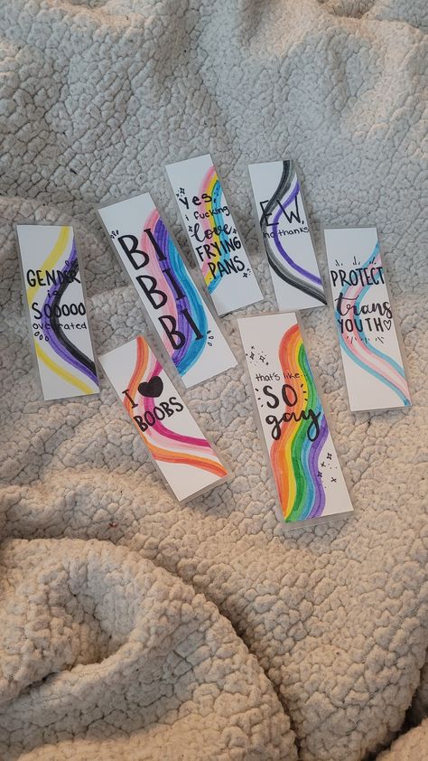 Hand-made pride bookmarks, perfect for your books, journals, and more! Sizes vary, bookmarks are sealed with a plastic wrap. Custom pride bookmarks are also an option! Feel free to send me a message with any questions. Heartstopper Bookmark Diy, Pride Bookmarks, Lgbtq Crafts, Aesthetic Bookmark, Custom Bookmarks, Custom Book, Plastic Wrap, Marker Art, Girl Stuff