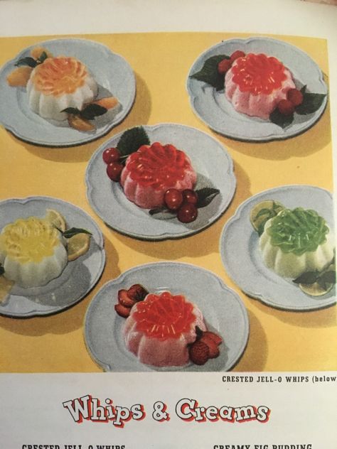 The Gelatin Diaries: Crested Jell-O Whips from the 1937 Jack & Mary's Jell-O Recipe Book.  Vintage and Retro Jell-O Recipe. Jack and Mary Benny. Fig Pudding, Jello Mold Recipes, Vintage Jello, Famous Comedians, Pineapple Salad, Jack Benny, Gelatin Recipes, Gelatin Dessert, Jello Desserts