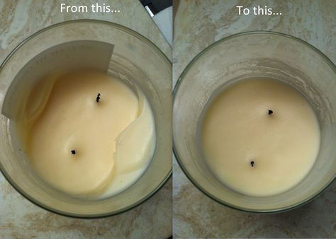 How to fix candle tunneling to make your candles last longer! Doing this RIGHT now to get my Mistletoe and Holiday Bayberry going :) Essential Oils For Candles, Candle Tunneling, Make Homemade Candles, Candle Hack, Hand Dipped Candles, Diy Candles Scented, Candle Making Business, Old Candles, Food Candles