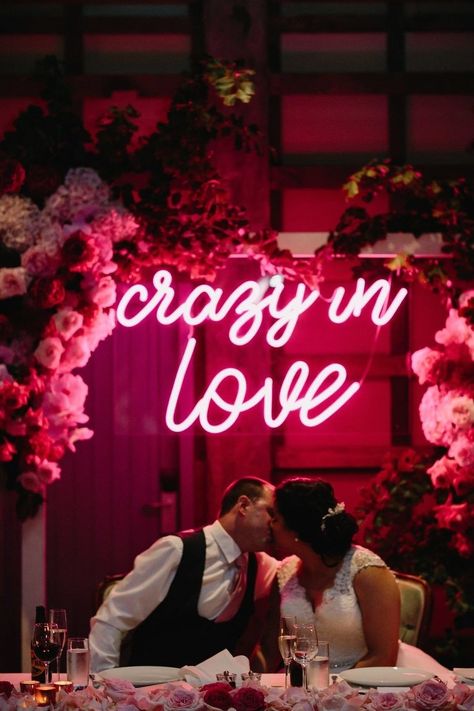 Love Neon Sign, Crazy In Love, Neon Sign Bedroom, Wedding Neon Sign, Wedding Stylist, Sydney Wedding, Bridal Shower Signs, Marquee Wedding, Neon Wedding