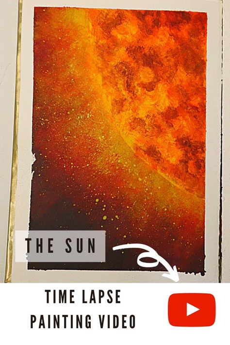 Painting the sun with acrylics. Click for the time lapse painting video. #acrylic #sun #painting Sun Painting Realistic, How To Paint A Sun, Sun Painting, Layer Paint, Painting Video, Sun Art, Creative Painting, Painting Videos, Inspirational Art