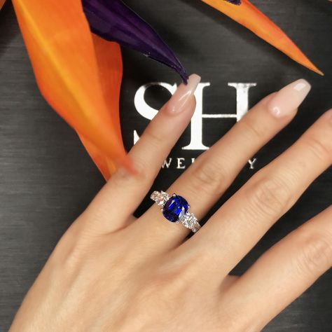 💙 Can't get enough of this Ceylon Royal Blue Cushion Sapphire totalling 2.67ct 😍 ﻿ ﻿ Someone who has classic and antique style will surely LOVE this!  TAG her/him 💙﻿ ﻿ ﻿ ﻿ ﻿ ﻿ ﻿ ﻿ ﻿ ﻿ #merrymerings #weddingforward﻿ #ringoftheday﻿ #jewelry #showmeyourrings #jewelryroadtrip ﻿ #inspiration #sparkly﻿ #instajewelry #finejewellery #weddingring #weddingband #theknotrings #soloverly﻿ #thecaratclub #luxuryjewelry﻿  #diamonds #diamond #engagementring #sapphirering #blue #bling #oneofakind Cartier Diamond Rings, Classy Jewellery, Brilliant Cut Engagement Rings, Diamond And Sapphire Ring, Cartier Diamond, Diamond Dress Ring, Friend Rings, Sapphire Wedding Band, Buying An Engagement Ring