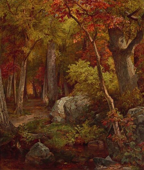 October Pre Raphaelite Paintings, Pre Raphaelite Art, Hudson River School, Ancient Forest, Forest Painting, Classic Image, National Gallery Of Art, Forest Landscape, Autumn Forest