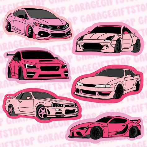 Cute Pink JDM Car Stickers, GTR Decal, Wrx Sti Decal, Supra Decal -  #Car #Cute #Decal #Gtr #jdm #pink #sti #Stickers #Supra #WRX Pink Jdm, Jdm Car Stickers, 350z Nissan, Cars Stickers, Freebie Stickers, Nissan Silvia S13, Gtr Nissan, Gtr Nismo, Toyota Suv