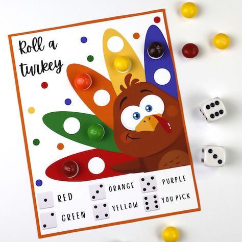 Roll A Turkey Dice Game Free Printable, Roll A Turkey Dice Game Printable, Roll A Turkey Dice Game, Roll A Turkey, Turkey Games, Double Game, Thanksgiving Games, Dice Games, Print Out