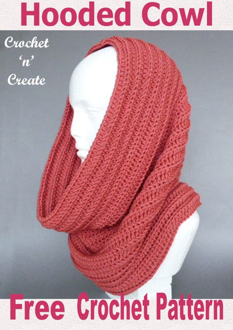 Free ribbed hooded cowl crochet pattern, can be worn under a coat, this easy to crochet cowl is worked on a large hook so has a soft feel. CLICK to get the pattern. | #crochetncreate #crochetcowl #crochethoodedcowl #crochet #easystitches #howto #crochetpattern #freecrochetpattern #easypattern #freepattern #forbeginners #diy #crafts Men's Cowl Crochet Pattern Free, Dk Crochet Scarf Pattern Free, Crochet Infinity Scarf Free Pattern Lightweight Yarns, Crochet Hat And Cowl Set Free Pattern, Easy Cowl Crochet Pattern Free, Triangle Cowl Crochet Pattern Free, Chunky Crochet Cowl Pattern Free, Hooded Crochet Scarf, Bulky Weight Yarn Crochet Patterns