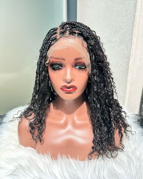 Ready to ship 🛍️ . Short Boho braided wig . Full lace wig . Length: 14 inches . . Revive curls with leave in conditioner . #lisabaihair #lisabaihairwigs #braidedwigs #braidedwigsforsale #ukwig #ukwigvendor #protectivestyles #chivido2024 Revive Curls, Short Braided Wigs, Full Lace Braided Wig, Latest Braided Hairstyles, Short Boho, Lace Braid, Braided Wigs, Short Braids, Braided Wig