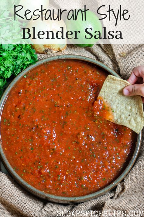 Blender Salsa, Sauces Recipes, Restaurant Style Salsa, Salsa Recipes, Recipes Authentic, Homemade Products, Homemade Salsa, Idee Pasto Sano, Salsa Recipe