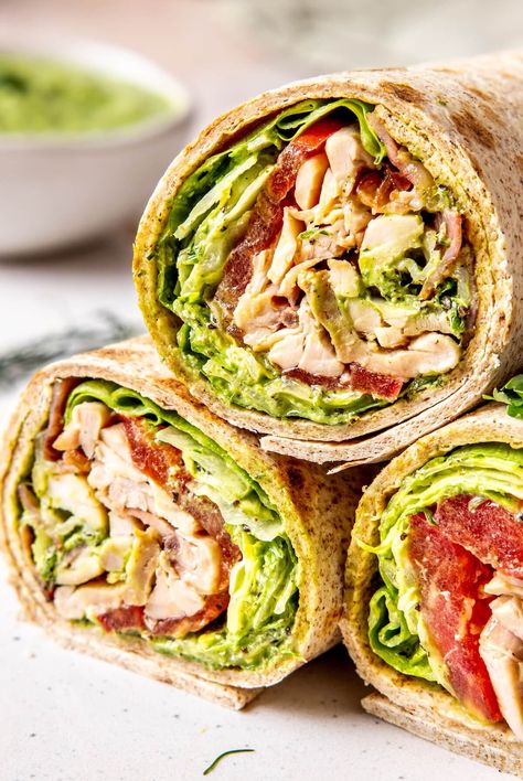 CHICKEN BACON GREEN GODDESS RANCH WRAPS Cucumber Chicken Green Goddess Wrap, Green Goddess Chicken Wrap, Grilled Chicken Wrap Recipes Healthy, Green Goddess Ranch, Ranch Wraps, Dinner Hosting, Chicken Bacon Ranch Wrap, Grilled Chicken Wraps, Paleo Brownies