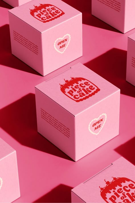 Packaging For Cakes, Candy Shop Branding Design, Baked Goods Branding, Dessert Label Design, Bakery Design Packaging, Bake Shop Branding, Cool Package Design, Good Packaging Design, Cute Cake Packaging