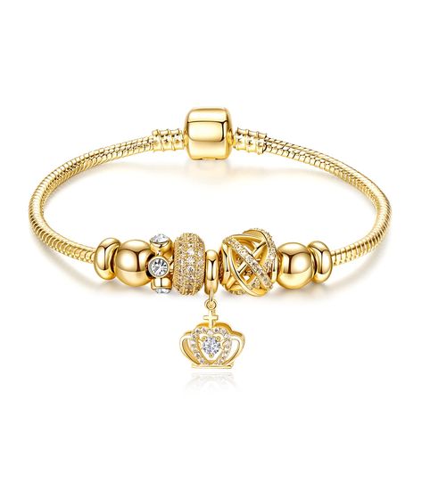 PRICES MAY VARY. ✅ELEGANT AND CLASSIC DESIGN - If you wish to get a new classic bracelet with elegance, this product has you covered. RIMAYZI 14K Gold Plated Charm Bracelet for Women brings you a jewelry bracelet that will brighten up your look in style and pairs seamlessly with the rest of your clothes. ✅COMFORTABLE TO WEAR -Our premium charm bracelet offers a comfortable fit for women with a wrist circumference of up to 6.2 inches. It’s lightweight, carefully crafted, and ideal for teens and a Minimal Charm Bracelet, Gifts For Mother's Day, Platinum Bracelet, Light Weight Jewelry, Classic Bracelets, Engraved Bracelet, Gifts For Your Mom, Female Friends, Cute Charms