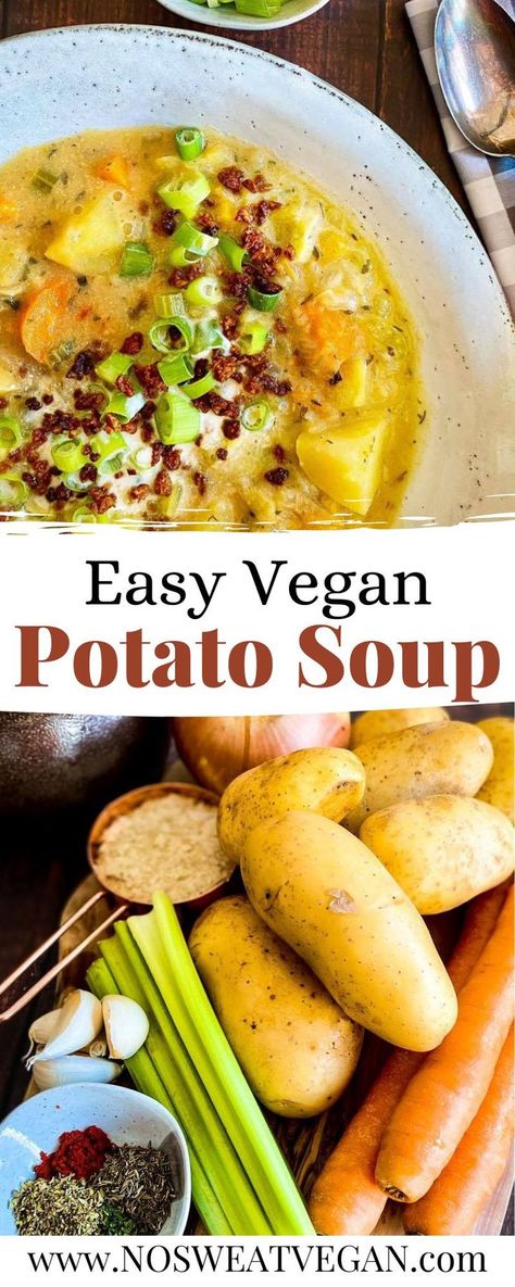 Jazzy Vegetarian, Vegan Potato Recipes, Vegan Info, Vegan Potato Soup, Vegan Crockpot Recipes, Vegan Crockpot, Plant Based Soups, Starch Solution, Wfpb Recipes