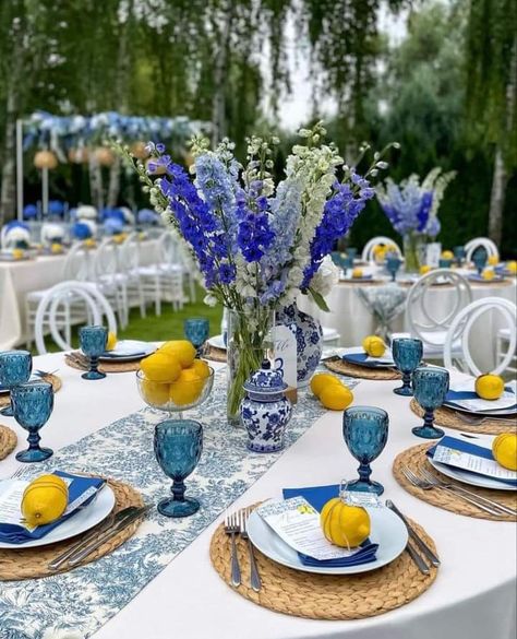 Capri Brunch Theme, Positano Theme Table Setting, Amalfi Style Interior, Capri Wedding Decor, Italian Brunch Ideas Decor, Amalfi Inspired Decor, Italian Tea Party Decor, Capri Party Decor, Positano Table Setting