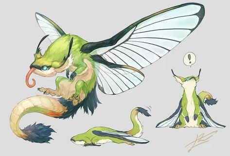 Faerie Dragon, Mythical Animal, Cute Fantasy Creatures, Fantasy Beasts, Creature Drawings, Monster Concept Art, Fantasy Monster, Fantasy Creatures Art, Mythical Creatures Art