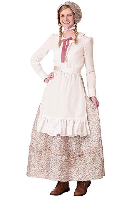 Amazon.com: Women's Prairie Pioneer Costume X-Large White: Clothing Pioneer Woman Dressing, Pioneer Costume, Pioneer Clothing, Pioneer Dress, Farm Dress, Woman Costume, Backless Prom Dresses, Fancy Dresses Party, Historical Costume