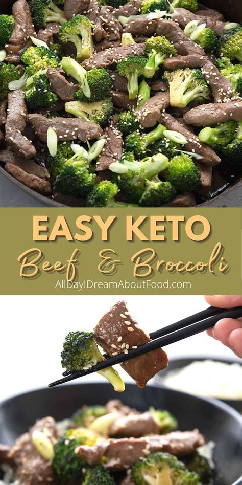 Keto Beef and Broccoli is a classic dish with rich umami flavors. This easy one-pan meal comes together in 30 minutes and has only 3.3g net carbs per serving. Keto Beef And Broccoli, Low Sugar Dinners, Healthy Low Carb Snacks, Keto Dishes, Low Fat Low Carb, Beef Broccoli, Keto Beef, Low Carb Low Fat Recipes, Keto Beef Recipes