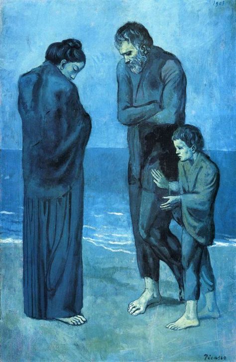 Picasso Blue Period, Picasso Artwork, Picasso Blue, Lost Generation, Cubist Movement, Pablo Picasso Art, Art Picasso, Pablo Picasso Paintings, Figurative Kunst