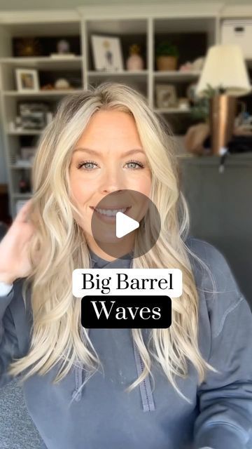 Big Curls On Medium Hair, Big Barrel Curling Iron Tutorial, 2in Curling Iron Curls, How To Curl With A Clamp Curling Iron, Big Curls With Curling Iron, Large Loose Curls, Soft Curls Wedding Hair Loose Waves, Loose Curls Long Hair Tutorial, Big Loose Curls Medium