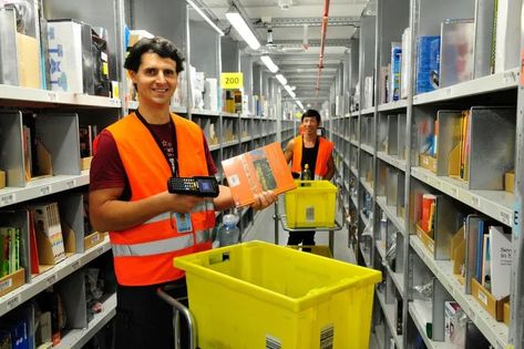 The Inner Workings of the Amazon Fulfillment Centers Part 3 | AllAboutLean.com Amazon Warehouse, Insurance Ads, Warehouse Worker, Fulfillment Center, Paid Time Off, Amazon Fulfillment Center, Shirt Folding, First Day Of Work, Job Vacancy