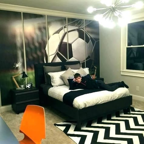 Soccer PinWire: Related image | Tate in 2018 | Pinterest | Bedroom Kids bedroom and ... 27 mins ago - Nov 22 2018- This Pin was discovered by Tammy McCollough. ... Related image Teen Boys Boys Soccer Bedroom Boys Bedroom Ideas Tween Soccer Room. Source:www.pinterest.com Results By RobinsPost Via Google Teenage Football Bedroom, Football Theme Bedroom Ideas, Boys Soccer Themed Bedroom, Boys Bedroom Ideas Soccer, Man City Bedroom, Boys Bedroom Ideas Football, Soccer Bedroom For Boys, Soccer Room Ideas, Soccer Room Ideas For Boys