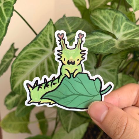 Japanese Emperor Caterpillar, Emperor Caterpillar, Green Doodles, Bug Cartoon, Caterpillar Art, Japanese Emperor, Balloon Fish, Sticker Board, Pet Turtle