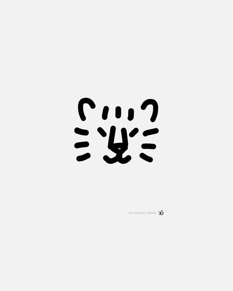 Simple Tiger Illustration, Tiger Simple Tattoo, Small Tiger Drawing, Cool Tiger Drawings, Cute Tiger Drawings, Tiger Simple Drawing, Animal Drawings Simple, Tiger Minimalist, Easy Tiger Drawing Simple