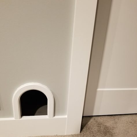 Cat door Modern Cat Door, Door With Cat Door, Door Under Stairs, Under Stair, Stair Case, Cat Door, Bedroom Door, Modern Cat, Bedroom Doors