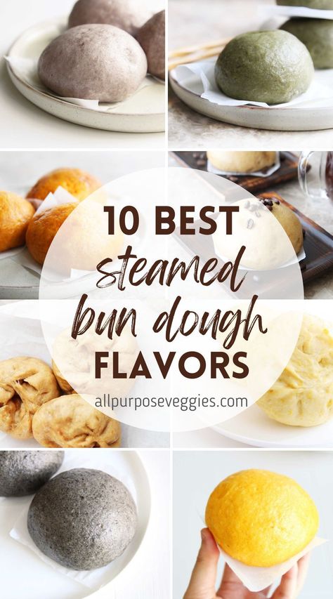 Here's a list of 10+ different steamed buns (including both baozi 包子 and the plain mantou 馒头 buns) flavors and recipes I’ve made in the past that incorporate healthier ingredients like sweet potato and silken tofu. [ most of these recipes are healthier, vegan friendly, no bake low fat, dairy free recipe with no egg, no milk and no butter required ] #steamedbuns #baozi #包子 #chinesebuns Tofu Steamed Buns, Chinese Steamed Buns Recipe, Steamed Desserts Recipes, Sweet Potato Steamed Buns, Vegan Steamed Buns, Sweet Bao Buns Recipe, Japanese Steamed Buns, Mantou Buns, Baozi Recipe