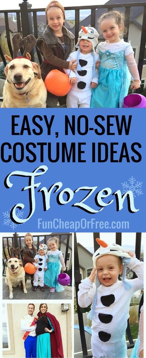 Diy Olaf Costume, Sibling Costumes, Frozen Halloween Costumes, Sew Halloween Costume, Frozen Jr, Frozen Costumes, Frozen Halloween, Olaf Costume, Sibling Costume