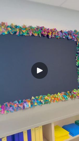 SO many of you asked to see how I made this bulletin board border. Well….here is the step by step tutorial. Hope you love it!! | Life Skills Creations | Life Skills Creations · Original audio Board Border Ideas, Tissue Paper Borders, Middle School Bulletin Boards, Inspirational Bulletin Boards, Wc Ideas, Bulletin Borders, Art Bulletin Boards, Bulletin Board Paper, Teacher Bulletin Boards