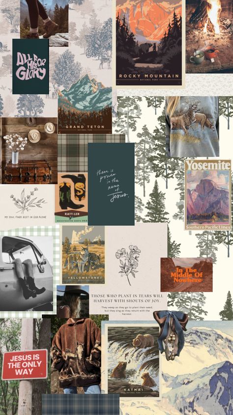 Mountain Girl Aesthetic, Girl Aesthetic Wallpaper, Mountain Girl, Aesthetic Wallpaper, Collage