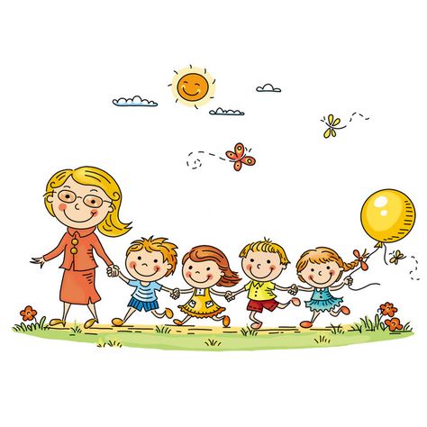 Teacher Illustration Cute, Teacher And Student Drawing, Teacher And Student Images, Trip Drawing, Teacher Illustration, Teachers Day Drawing, Teachers Illustration, Student Clipart, Student Images